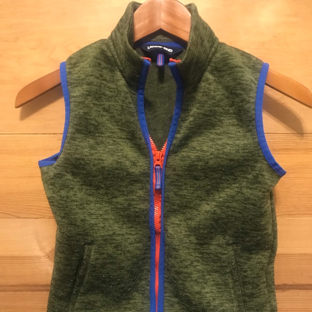 Green Boys Lands’ End Warm Sweater Vest